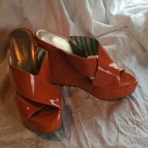 BCBGeneration Imagene Orange Wedge size 9 1/2